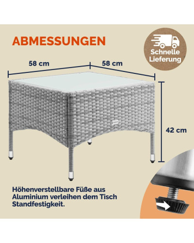 Beistelltisch Rund Aluminium Anthrazit 58 Zentimeter